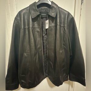 Coach Oversized Leather Jacket Black Size Large